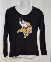 Minnesota Vikings # 14 Diggs Women&#39;s LS T-Shirt V-Neck Medium - £11.87 GBP