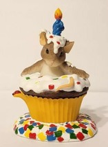 Charming Tails Happy Birthday Surprise 89/117 Fitz &amp; Floyd Mouse Cupcake No Box - £12.78 GBP