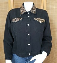 Christine Alexander Rhinestone Jacket Womens L Black Swarovski Studded L... - $28.78