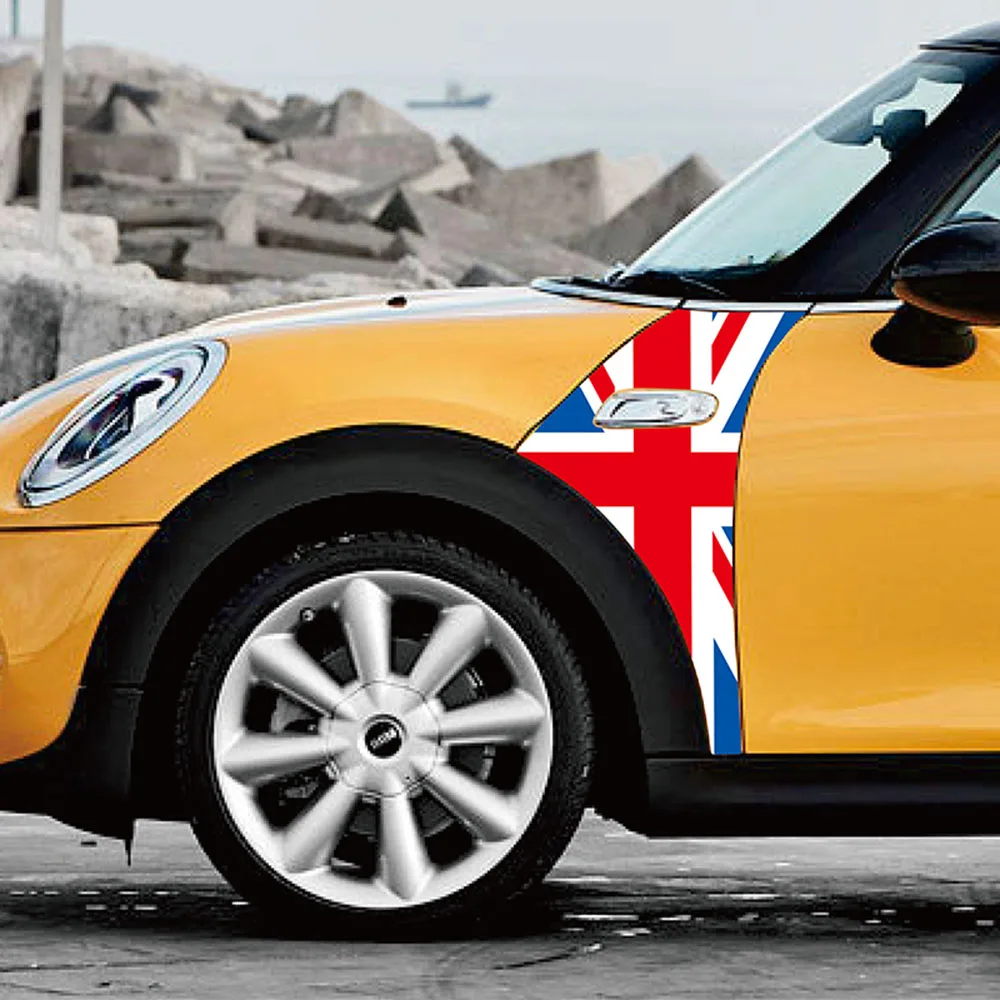 Union Jack Car Fender Plate Two Side Sticker Decal Scuttles Trim Decoration For  - £82.44 GBP