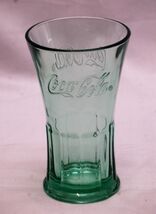 Libbey Green Coca Cola Coke Advertising Flared Flat Tumbler Drinking Gla... - $16.82