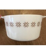 Vintage Pyrex #473 Brown Star 1 Qt Round Casserole Dish Town and Country... - £7.78 GBP