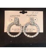 Swarovski Crystal Dangling 1&quot; Hoop Earrings - £7.03 GBP