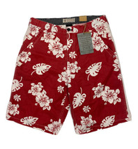 NWT Arizona Men Size 34 (Measure 32x11) Red Floral Board Shorts - $9.03