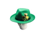 St. Patrick&#39;s Day Derby Felt Hat W/Black Satin Adult Size - £29.65 GBP