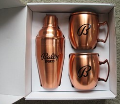 BALLY SPORTS Branded Moscow Mule Copper Barware Set w/Cocktail Shaker &amp; ... - £21.17 GBP