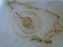 Vintage Tear Drop Crystal Pedant Necklace Gold Tone Good Condition Ship ... - £7.86 GBP