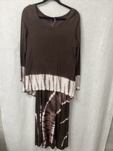 Fashque Studio 2 Piece Matching Top and Skirt Brown w/White Size M - £5.47 GBP