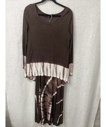 Fashque Studio 2 Piece Matching Top and Skirt Brown w/White Size M - £5.53 GBP
