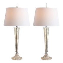 Set Of 2 Table Lamps Caterina 32&quot; Glass Led Table Lamp Traditional Frenc... - £252.11 GBP