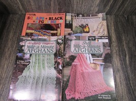 4 Vintage Leisure Arts Leaflets Afghans Crochet Quilt Books Patterns Lot - £15.56 GBP