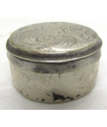 Antique Engraved Sterling Silver Round Pill Box 15.6g - $307.45 CAD