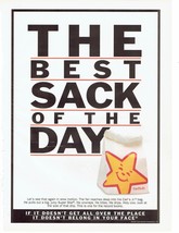 1997 Carl&#39;s Jr TV Print Ad Fast Food Restaurant 8.5&quot; x 11&quot; - £15.17 GBP