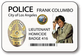 CIGAR SMOKING Lieutenant Frank COLUMBO Police Safety Pin Fastener Name B... - $15.99