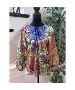 Jade Melody Tam Women&#39;s Multicolor Hawaiian Polyester Long Sleeve Top Bl... - $635.62 MXN