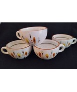 Set of 4 Vintage Stangl Pottery Amber Glo Hand Painted Tea Coffee Cups Mugs - $47.28 CAD