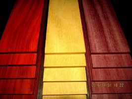 9 PIECE MULTIPAK THIN EXOTIC OSAGE ORANGE, PURPLEHEART, PADAUK 24&quot; X 3&quot; ... - $69.25