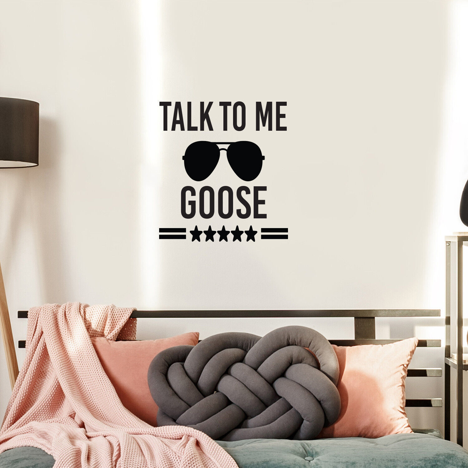 Vinyl Wall Art Decal - Talk To Me Goose - 25" X 22" - Good Vibes Top Gun Quote