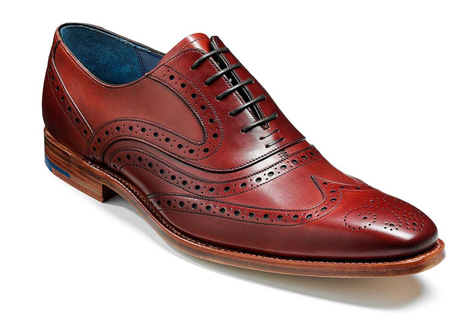 Maroon Red Wing Tip Brogue Toe Matching Sole Real Leather Lace Up Shoes US 7-16