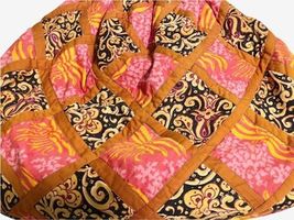 Vintage Large Handmade Vegan Bag Tote Pink Red Quilted 100% Cotton 24x17" image 10