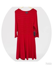 Jessica Howard Red Textured Long Sleeve Knee Length Dress Size L NWT - £32.73 GBP