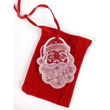 Vintage 1991 Avon Collectible Crystal Santa In Closable Soft Santa Bag P... - $12.86
