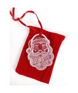 Vintage 1991 Avon Collectible Crystal Santa In Closable Soft Santa Bag P... - $12.86