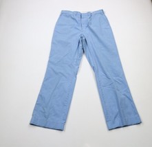 Vtg 70s Streetwear Men 34x31 Distressed Chambray Flared Wide Leg Chino P... - £62.26 GBP