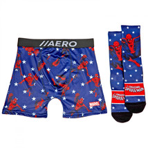 Spider-Man Swinging Aero Boxer Briefs Underwear and Sock Set Blue - £15.62 GBP