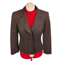 Escada Piacenza New Wool Brown Luxury Blazer Jacket Women&#39;s 40 Made Ital... - £59.11 GBP