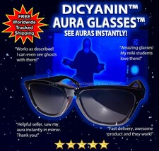 OFFICIAL DICYANIN AURA GLASSES hunting ghost paranormal reiki emf evp me... - $49.49