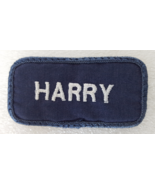Patch Harry Embroidered Name Tag Dark Blue Sew On White Capital Letters - £3.17 GBP