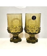 Set of 2 Franciscan Crystal Madeira 5.5&quot; Olive Green Wine Goblets - $355.52 MXN