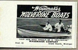 1949 Print Ad Wagemaker Wolverine Boats Dept 22 Grand Rapids,Michigan - $8.33