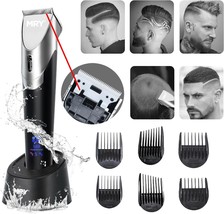 Mry Ceramic Cutter Cordless Men Hair Clippers Barber, Black With Silver ... - $51.99