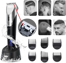Mry Ceramic Cutter Cordless Men Hair Clippers Barber, Black With Silver ... - $34.99