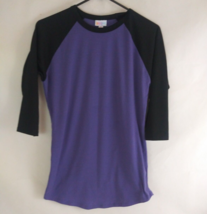 LuLaRoe Randy Solid Purple With Black Sleeves Size XS - $9.69