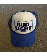 BUD LIGHT BEER  TRUCKER/BASEBALL CAP HAT BLUE/WHITE VINTAGE  MED/LG BRAN... - $27.39 CAD
