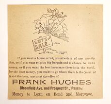 1895 Frank Hughes Money Mortgage Loans Victorian Advertisement New Jerse... - €17,31 EUR