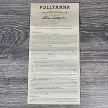 VTG Pollyanna 1951 Instruction Sheet ONLY! Board Game Rules Replacement Parts - £9.50 GBP