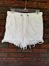 American Eagle Pull On Shorts Small Boyfriend Fit White Denim Cut Off Aerie - $12.35