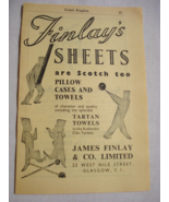 1960 Two Page UK Ad Finlay&#39;s Sheets, Glasgow &amp; The South American Handbook - $12.33 CAD