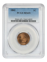 1862 1C PCGS MS65+ - $1,425.90