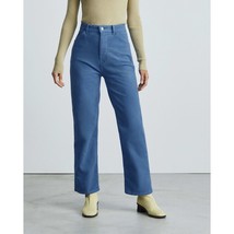 Everlane The Moleskin Way-High Pant Organic Cotton Stretch Soft Blue 4 - £38.47 GBP