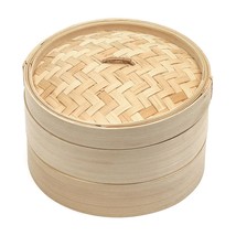 Trademark Innovations Bamboo Steamer - 3 Piece - 10 Inch Diameter - £43.15 GBP