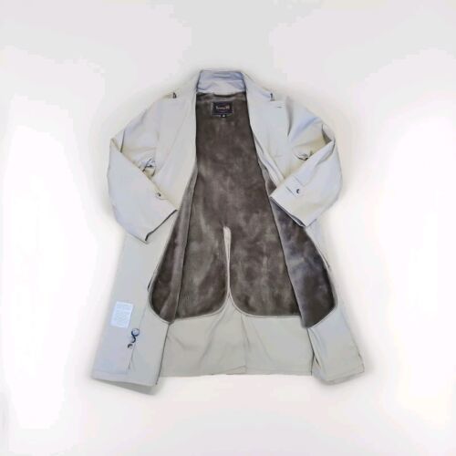 VTG Botany 500 Men&#39;s 44 Reg Trench Coat Raincoat w/ Zip Out Faux Fur Lin... - $34.60