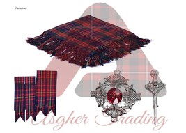 Scottish Cameron Tartan kilt Fly plaid kilt Flashes Thistle kilt Pin Brooch - £43.15 GBP