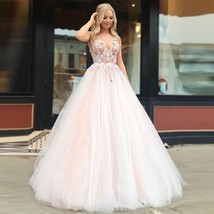 Beautiful Tiered Skirt Puffy Ball Gown Sexy V-neck Appliques Handmade Flowers Be - £359.25 GBP