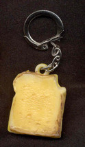 Funky Vintage Sandwich KEYCHAIN-Toast Cheese Food Charm Costume Jewelry-Key Ring - £6.25 GBP