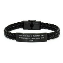 Cheap Personal Care aide Braided Leather Bracelet, Sorry This Guy is, for Friend - £17.13 GBP